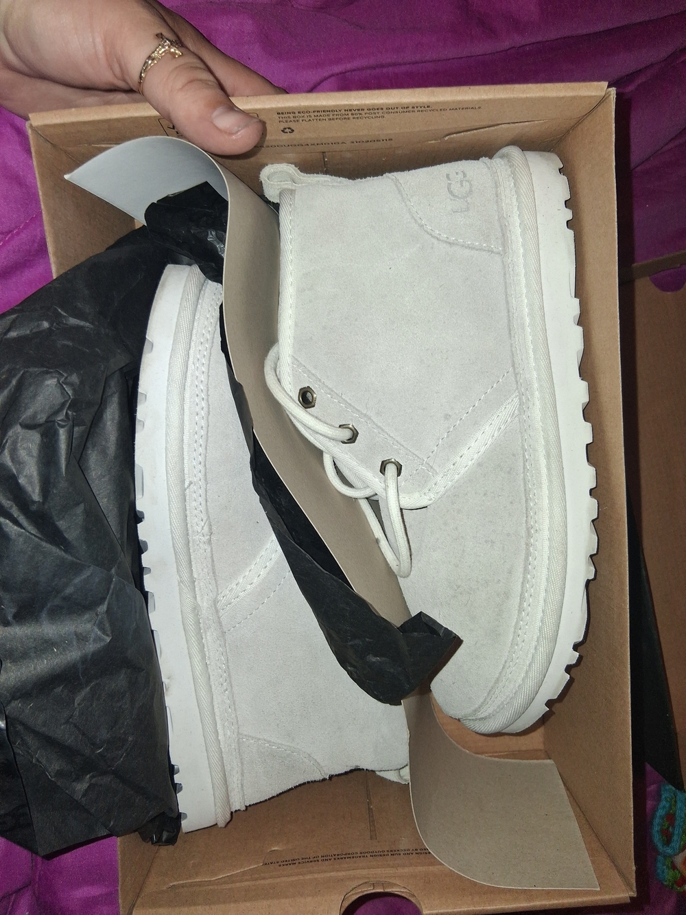UGG Men’s Neumel Lace-Up Boots in White Size MENS 5/ 6.5WOMENS